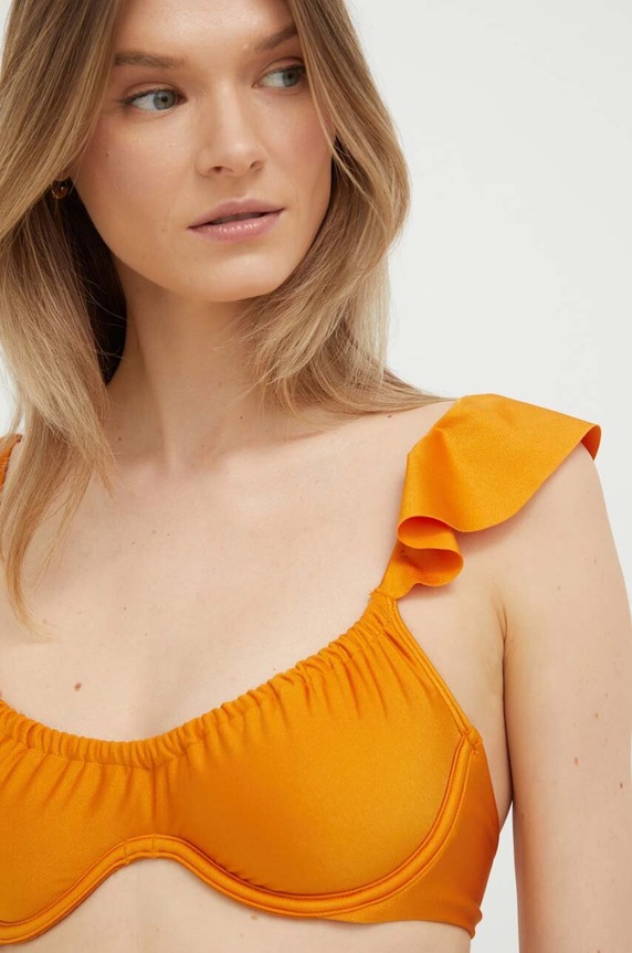 Plavková podprsenka Abercrombie & Fitch oranžová KI111.3130.700