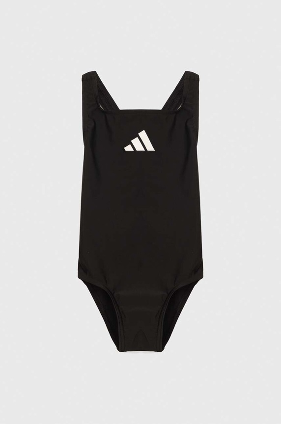 adidas Performance egyrészes gyerek fürdőruha 3 BARS SOL ST melltartó merevítő nélkül fekete HR7477