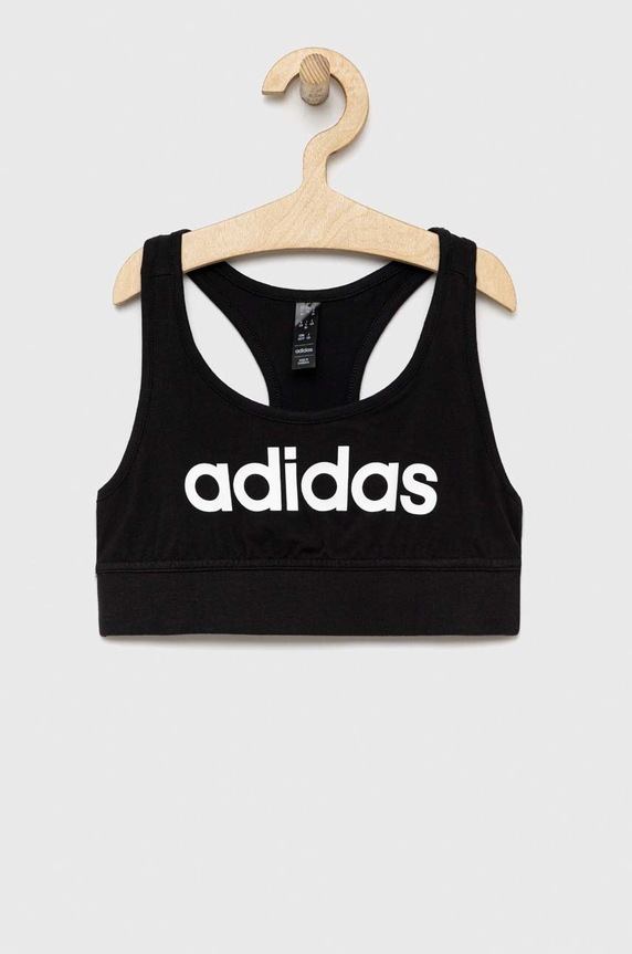 Detská športová podprsenka adidas G LIN CR mäkké čierna IC3155