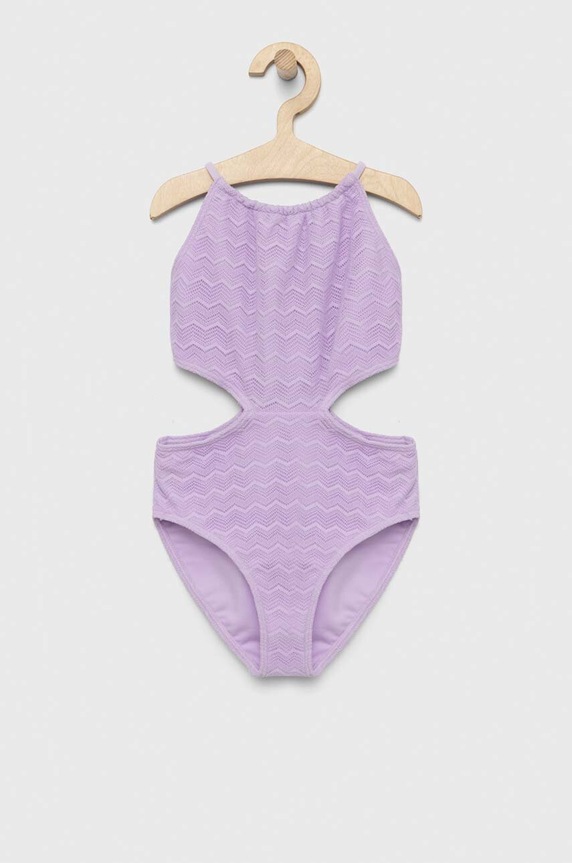 Dječji jednodijelni kupaći kostim Abercrombie & Fitch mekana ljubičasta KI211.3016