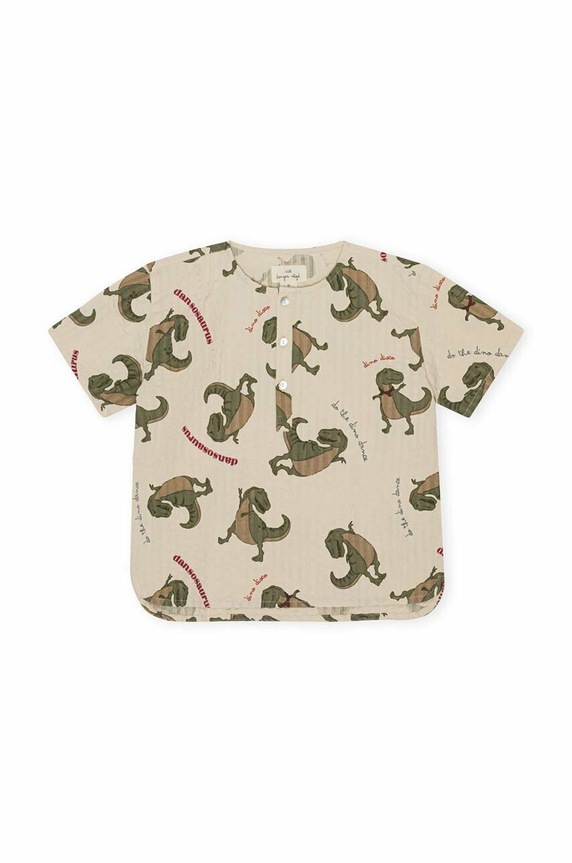 Konges Sløjd t-shirt piżamowy dziecięcy góra beżowy KS4439