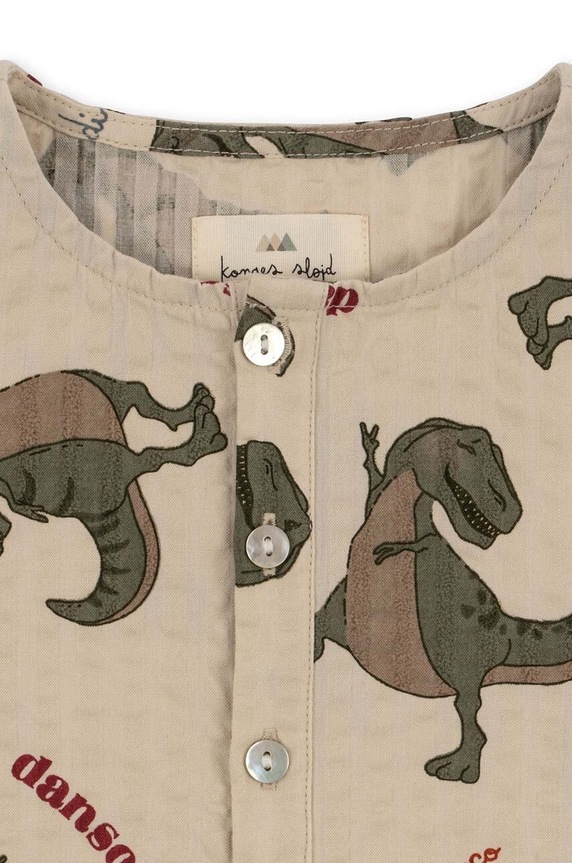 Chłopiec Konges Sløjd t-shirt piżamowy dziecięcy KS4439 beżowy