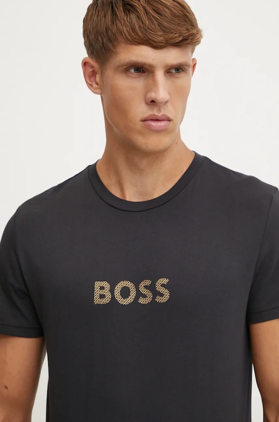 Oblečení Bavlněné plážové tričko BOSS T-Shirt special 50484328 černá