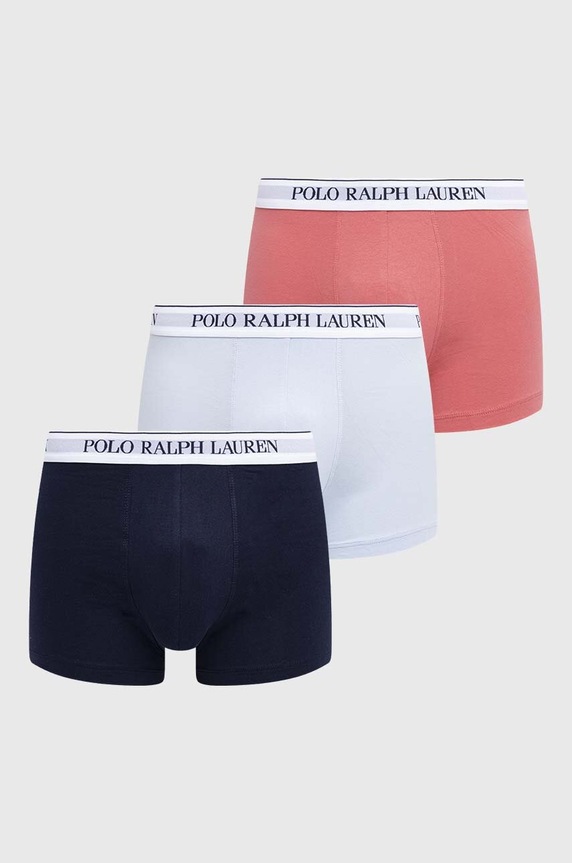 Polo Ralph Lauren bokserki męskie bawełniane z elastanem 3-pack wzorzyste różowy 714830299