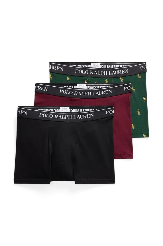 Polo Ralph Lauren boxerky pánské bavlněné s elastanem 3-pack hladký zelená 714830299