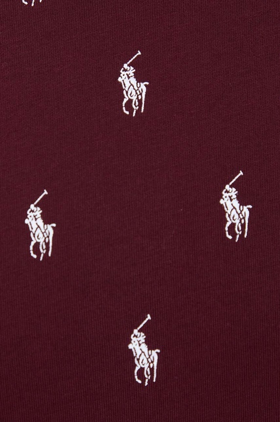 Βαμβακερή πιτζάμα μπλουζάκι Polo Ralph Lauren μπορντό 714899612