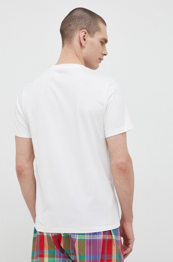 Βαμβακερή πιτζάμα μπλουζάκι Polo Ralph Lauren 714899613 λευκό SS26