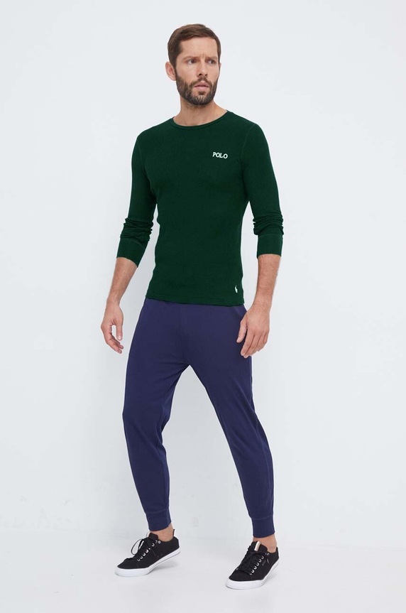 Pyžamové tričko s dlhým rukávom Polo Ralph Lauren 714899615 zelená SS24