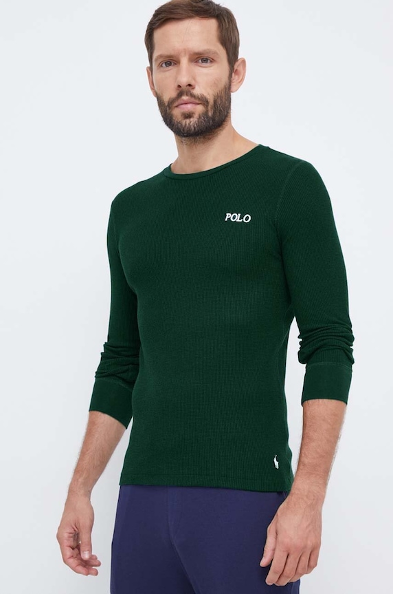Pyžamové tričko s dlhým rukávom Polo Ralph Lauren zelená 714899615