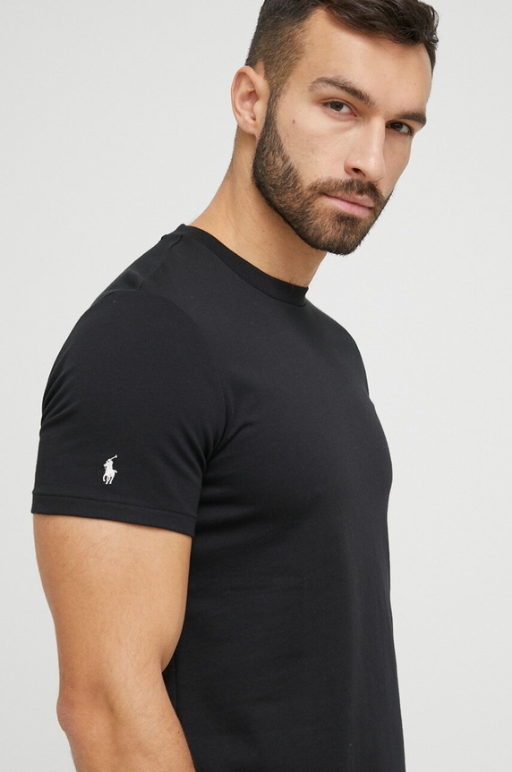 Горнище на пижама с къси ръкави Polo Ralph Lauren черен 714899619