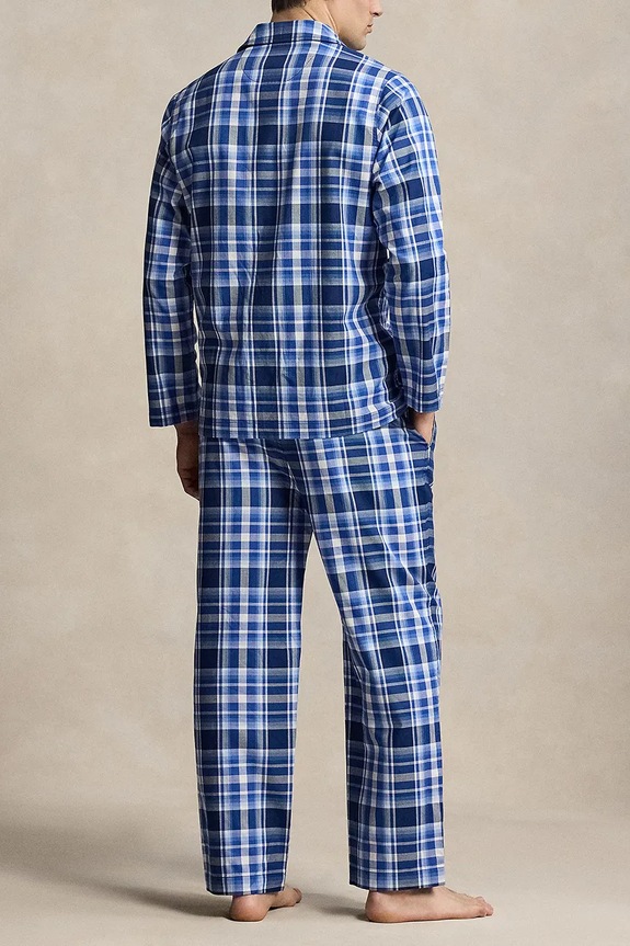 Polo Ralph Lauren piżama dwuczęściowa męska bawełniana 714899627 niebieski SS26
