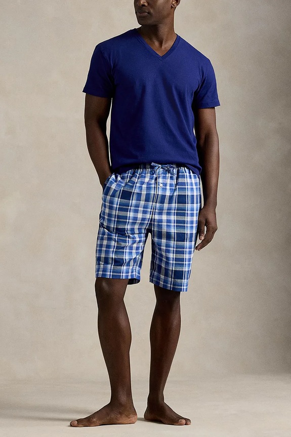 Ruházat Polo Ralph Lauren pizsama rövidnadrág férfi pamut 714899636 kék