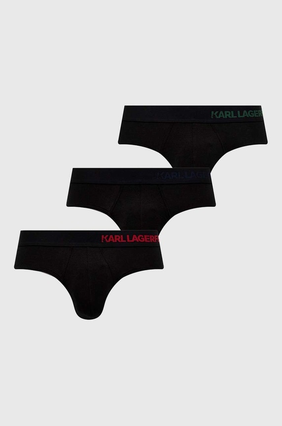 Karl Lagerfeld slipy 3-pack dzianina czarny 230M2102