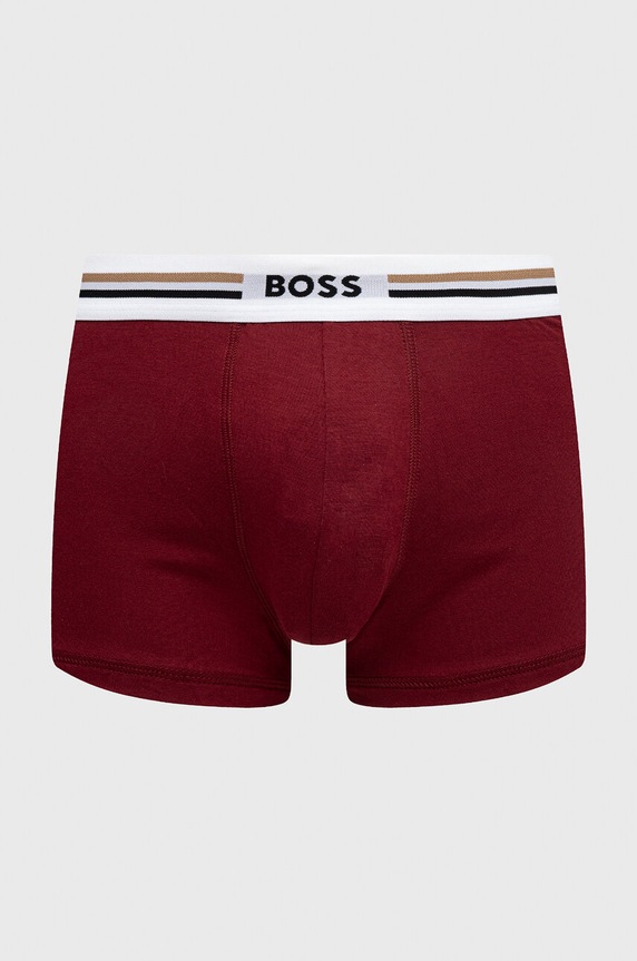 Boxerky BOSS 3-pak Trunk 3P Revive 50492200 burgundské AA00