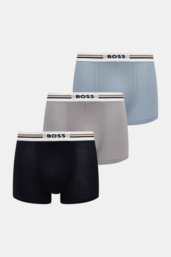 Boxerky BOSS 3-pak Trunk 3P Revive pletenina čierna 50492200