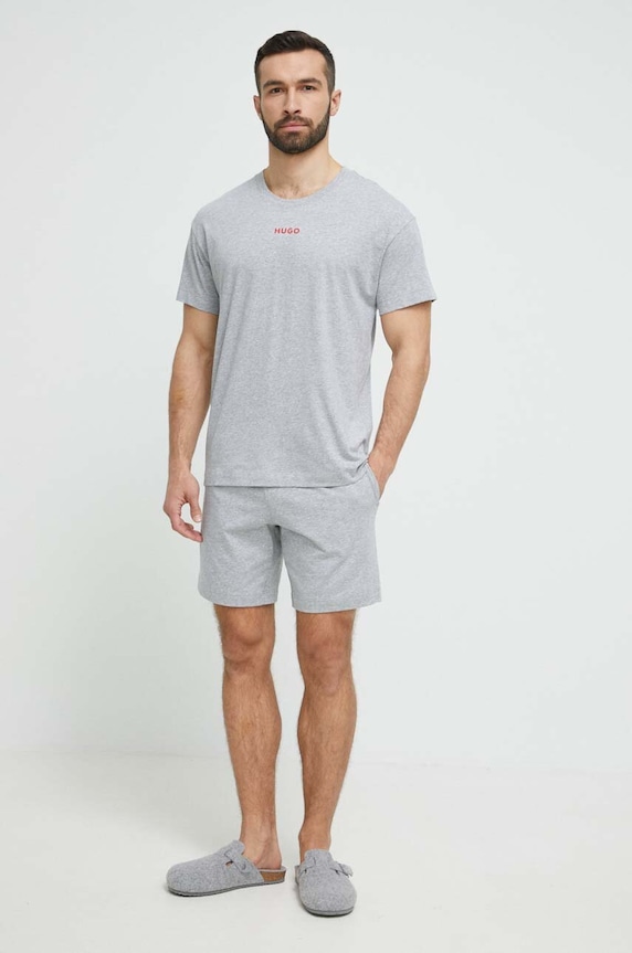 HUGO t-shirt piżamowy 50493057 szary SS24