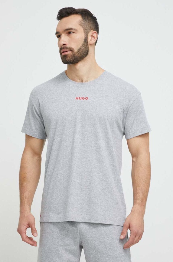 HUGO t-shirt piżamowy szary 50493057