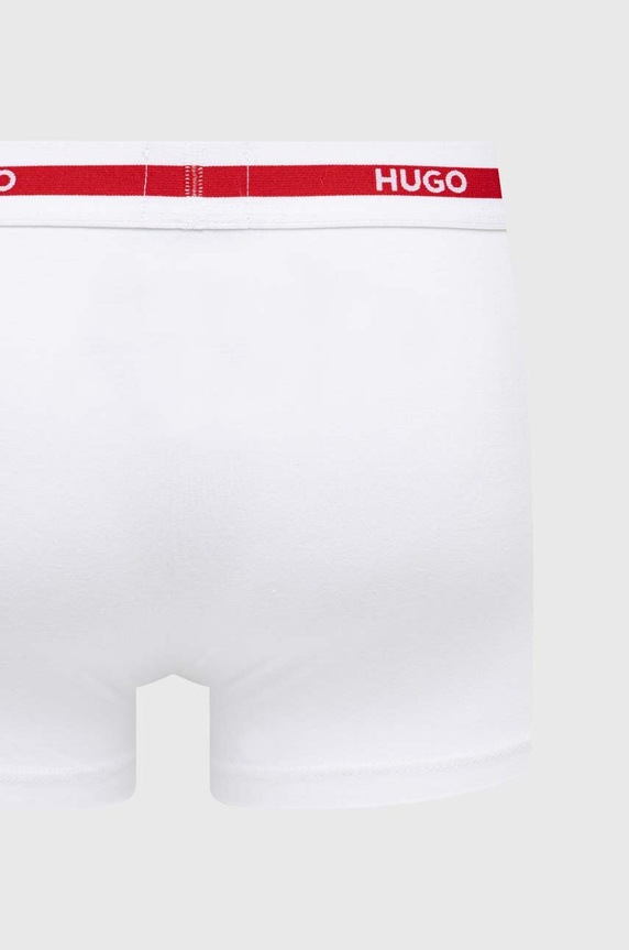 Ρούχα HUGO εφαρμοστά μποξεράκια ανδρικά βαμβακερά με ελαστάν TRIPLET PLANET 3-pack 50492375 λευκό