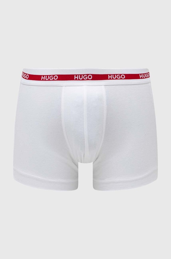 HUGO εφαρμοστά ανδρικά μποξεράκια από βαμβάκι με ελαστάν TRIPLET PLANET 3-pack κόκκινο 50492375