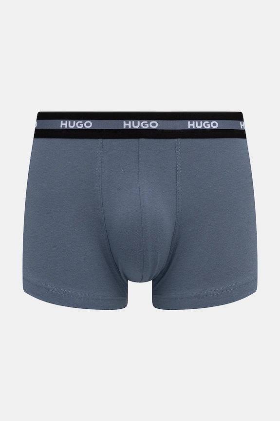 Ρούχα HUGO εφαρμοστά μποξεράκια Ανδρικά βαμβακερά με ελαστάν TRIPLET PLANET 3-pack 50492375 σκούρο μπλε