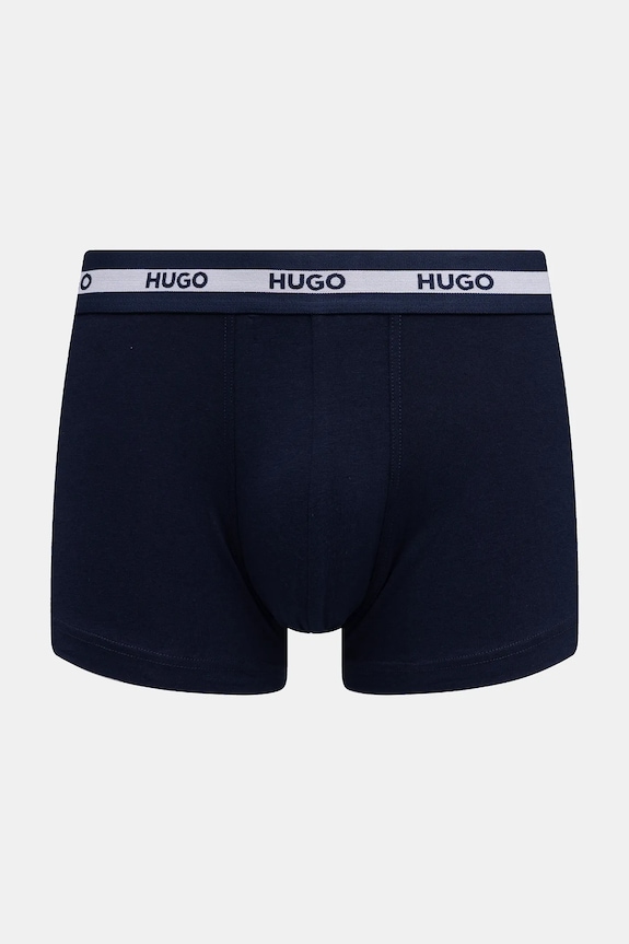 HUGO εφαρμοστά μποξεράκια Ανδρικά βαμβακερά με ελαστάν TRIPLET PLANET 3-pack σκούρο μπλε 50492375
