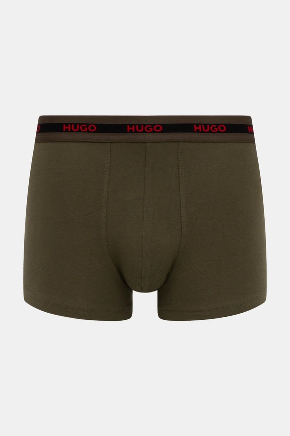 HUGO εφαρμοστά μποξεράκια ανδρικά βαμβακερά με ελαστάν TRIPLET PLANET 3-pack 50492375 μαύρο SS26