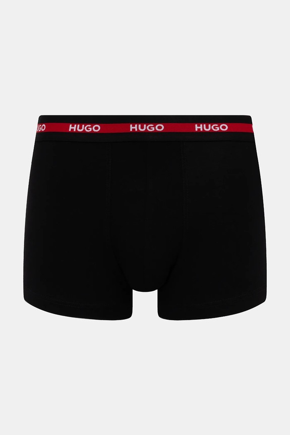 HUGO εφαρμοστά μποξεράκια ανδρικά βαμβακερά με ελαστάν TRIPLET PLANET 3-pack μαύρο 50492375