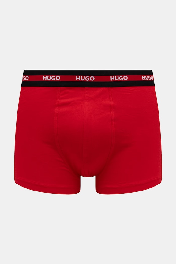 HUGO boxer aderenti da uomo in cotone con elastan TRIPLET PLANET pacco da 3 50492375 nero SS26