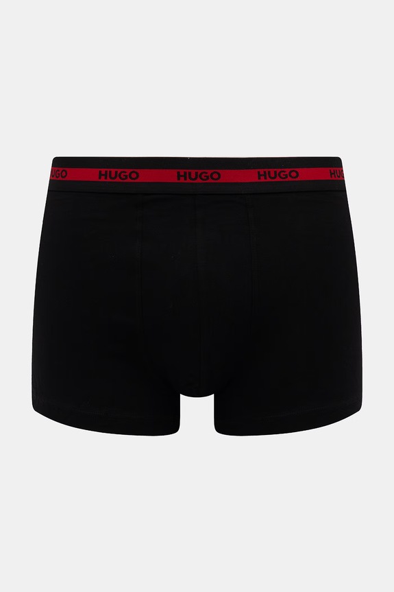 HUGO boxer aderenti da uomo in cotone con elastan TRIPLET PLANET pacco da 3 nero 50492375