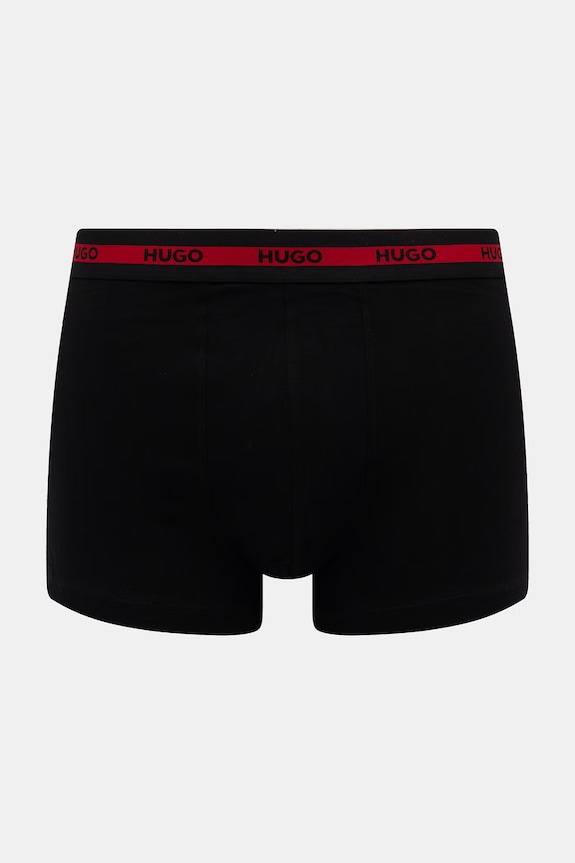 HUGO boxer aderenti da uomo in cotone con elastan TRIPLET PLANET pacco da 3 nero 50492375