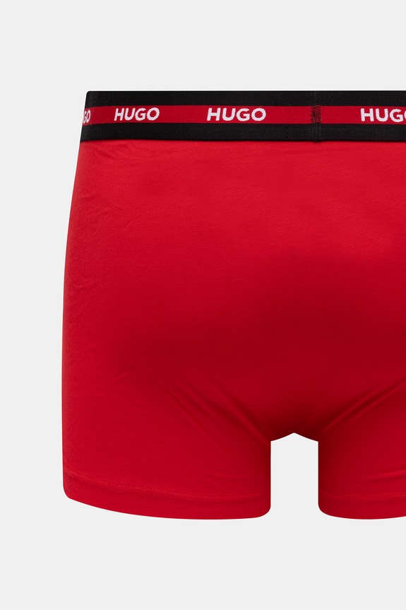 HUGO boxer aderenti da uomo in cotone con elastan TRIPLET PLANET pacco da 3 50492375 nero