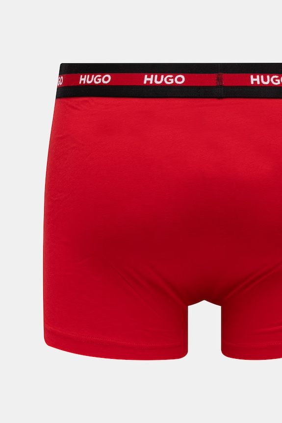 HUGO boxer aderenti da uomo in cotone con elastan TRIPLET PLANET pacco da 3 50492375 nero