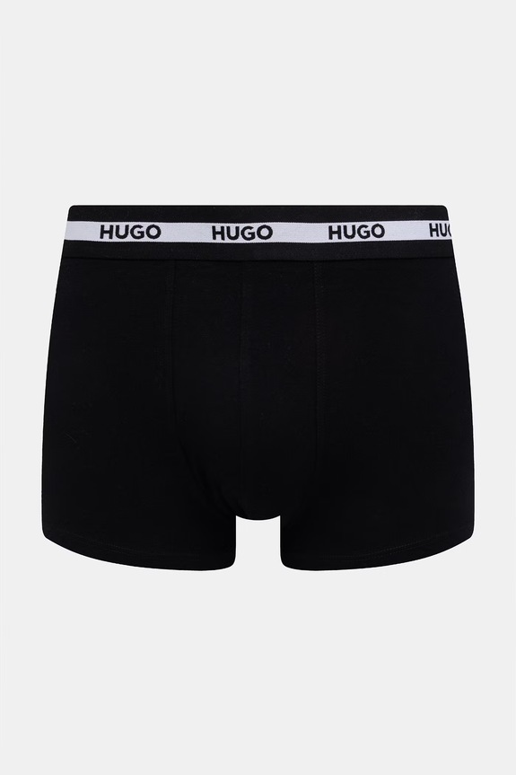 HUGO bokserki dopasowane męskie bawełniane z elastanem TRIPLET PLANET 3-pack 50492375 czarny SS26