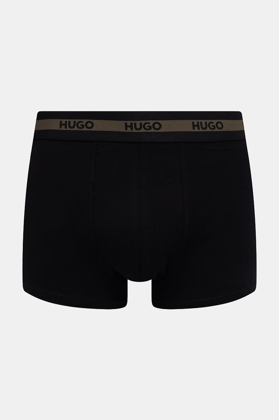 HUGO bokserki dopasowane męskie bawełniane z elastanem TRIPLET PLANET 3-pack czarny 50492375