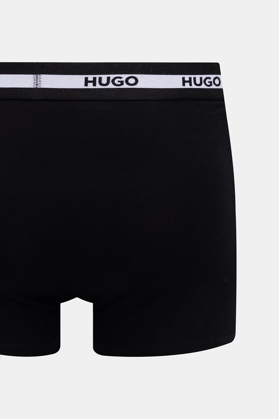 HUGO bokserki dopasowane męskie bawełniane z elastanem TRIPLET PLANET 3-pack 50492375 czarny