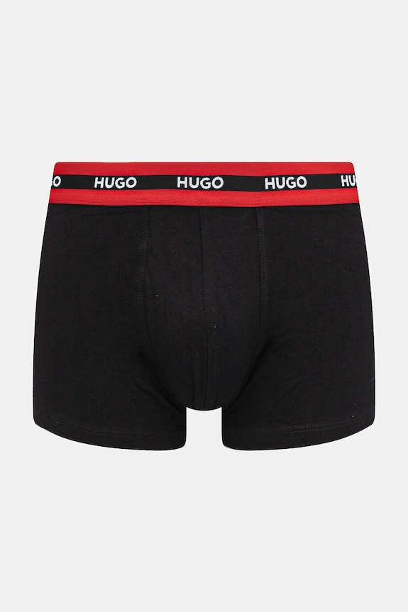 HUGO εφαρμοστά μποξεράκια ανδρικά βαμβακερά με ελαστάν TRIPLET PLANET 3-pack 50492375 μαύρο SS26