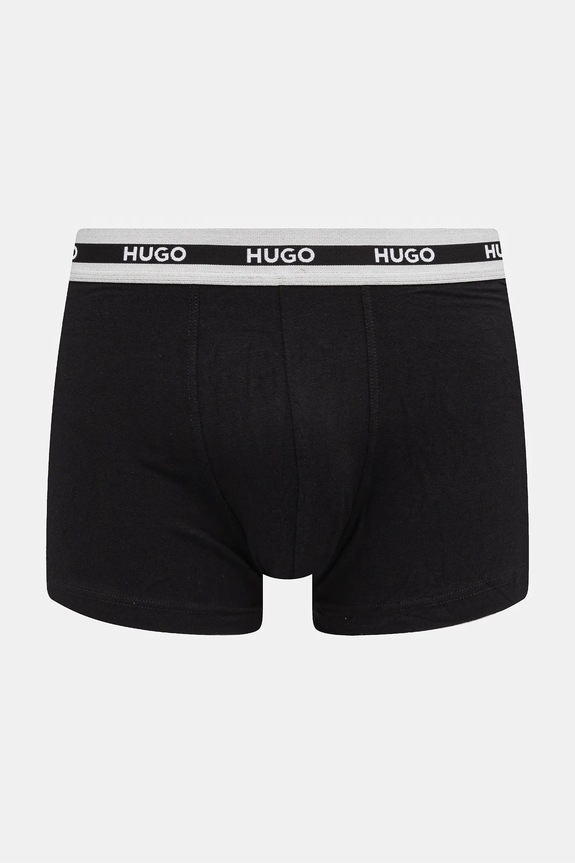 Ρούχα HUGO εφαρμοστά μποξεράκια ανδρικά βαμβακερά με ελαστάν TRIPLET PLANET 3-pack 50492375 μαύρο