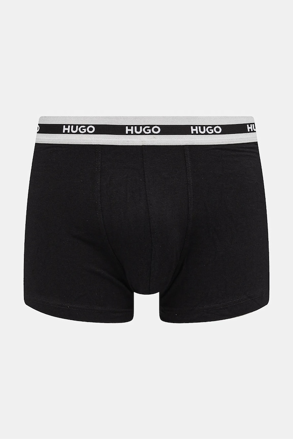 Ρούχα HUGO εφαρμοστά μποξεράκια ανδρικά βαμβακερά με ελαστάν TRIPLET PLANET 3-pack 50492375 μαύρο