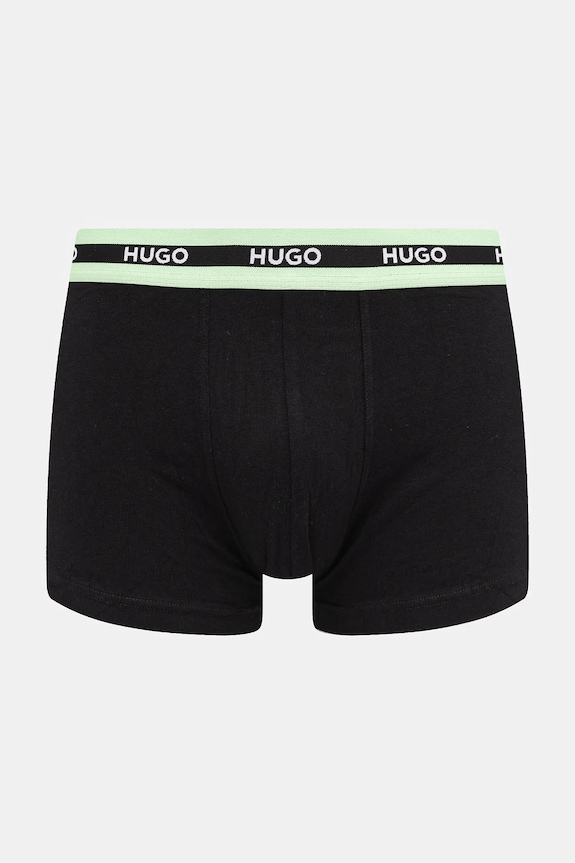 HUGO εφαρμοστά μποξεράκια ανδρικά βαμβακερά με ελαστάν TRIPLET PLANET 3-pack μαύρο 50492375