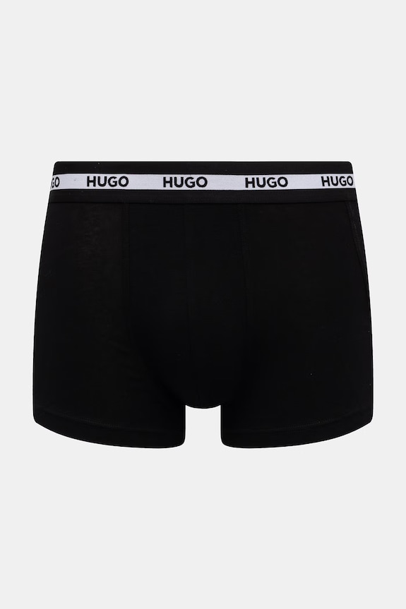 HUGO bokserki dopasowane męskie bawełniane z elastanem TRIPLET PLANET 3-pack 50492375 czarny SS26