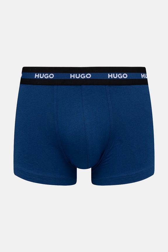 Odzież HUGO bokserki dopasowane męskie bawełniane z elastanem TRIPLET PLANET 3-pack 50492375 czarny