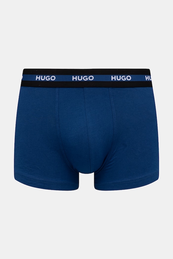 Odzież HUGO bokserki dopasowane męskie bawełniane z elastanem TRIPLET PLANET 3-pack 50492375 czarny