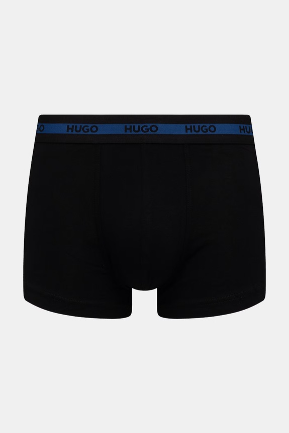 HUGO bokserki dopasowane męskie bawełniane z elastanem TRIPLET PLANET 3-pack czarny 50492375