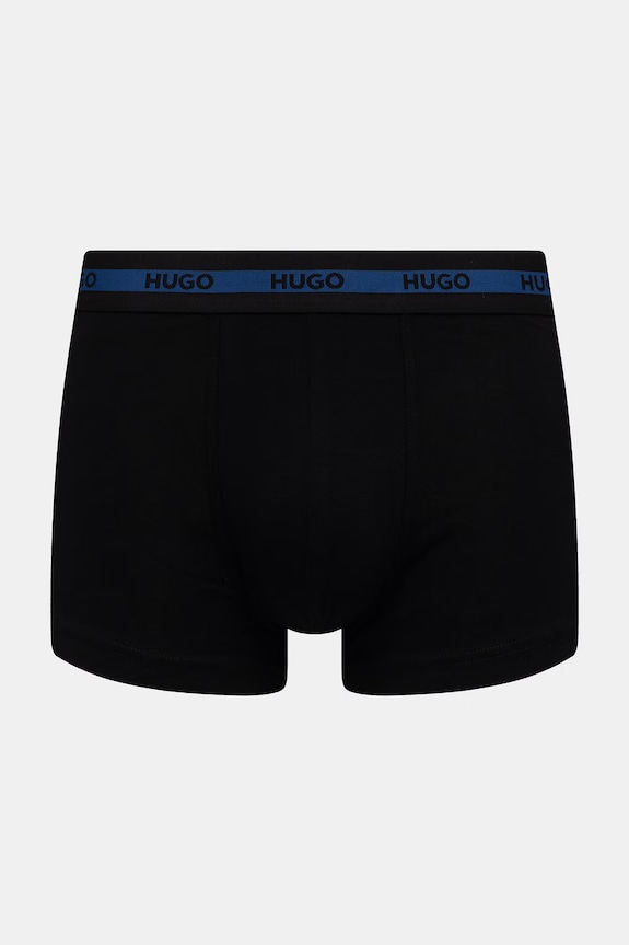 HUGO bokserki dopasowane męskie bawełniane z elastanem TRIPLET PLANET 3-pack czarny 50492375