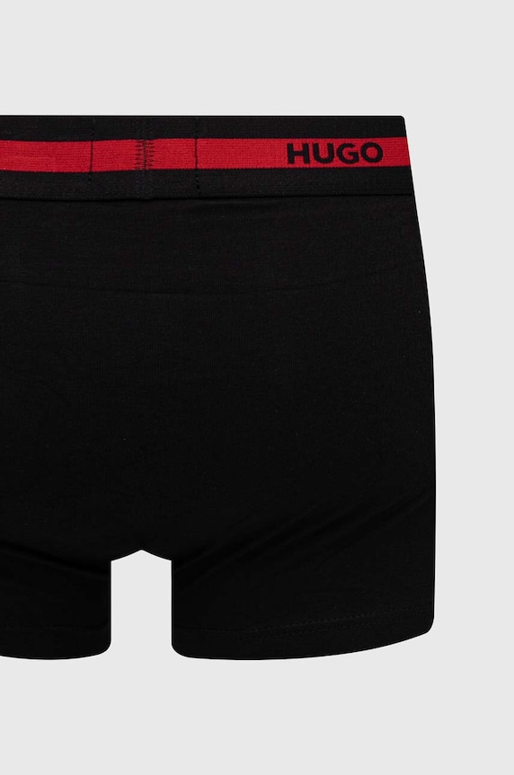 Ρούχα HUGO εφαρμοστά μποξεράκια ανδρικά από βαμβάκι με ελαστάν TRIPLET PLANET 3-pack 50492375 μαύρο