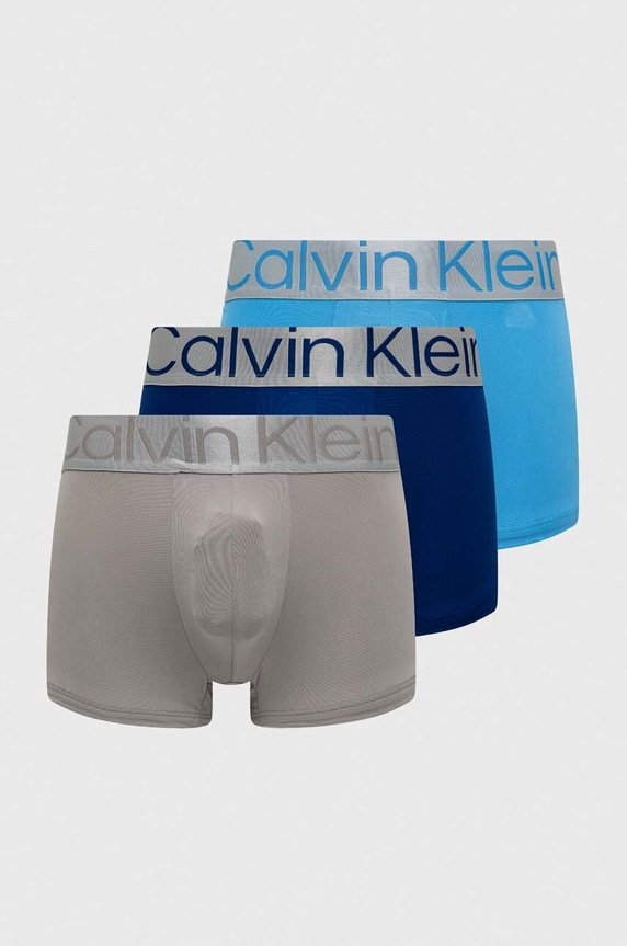 Calvin Klein Underwear boxeralsó 3 db sima kék 000NB3074A.PPYX