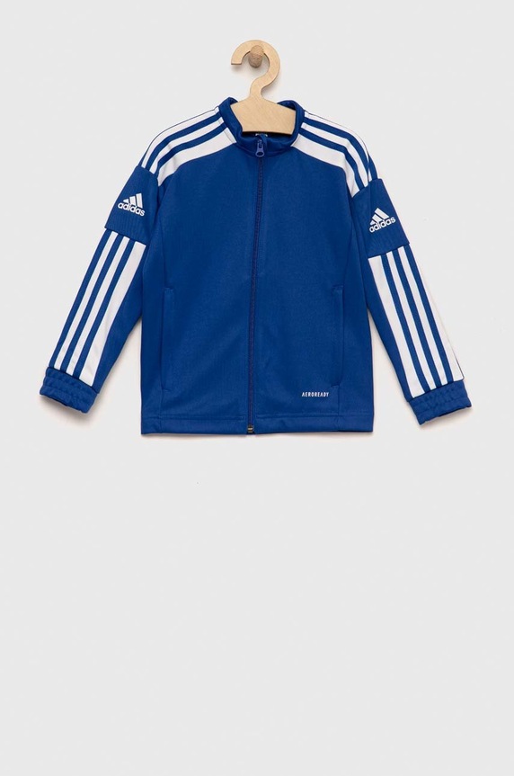 Детски суичър adidas Performance sq21 tr jkt y без качулка син GP6457
