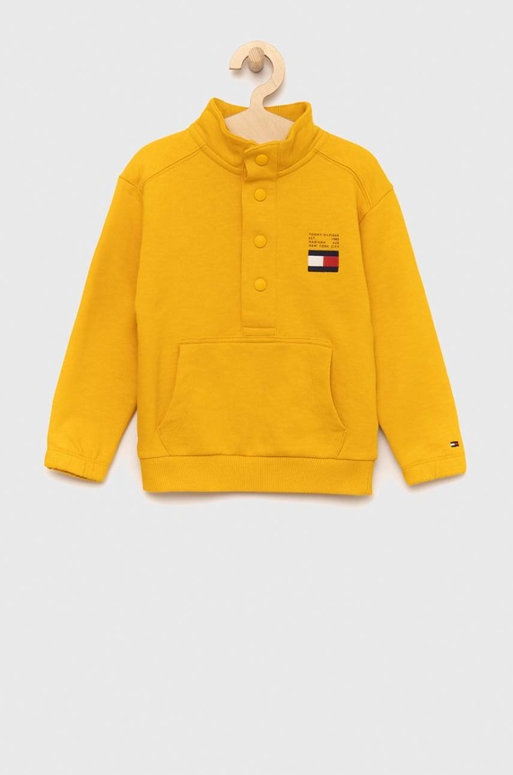 Detská bavlnená mikina Tommy Hilfiger bavlna žltá KB0KB07953.PPYX
