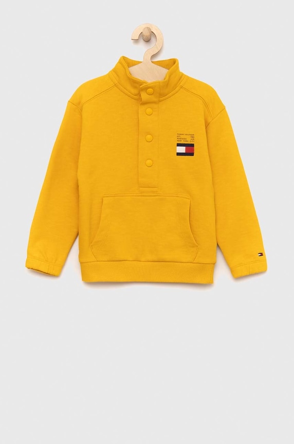 Detská bavlnená mikina Tommy Hilfiger bavlna žltá KB0KB07953.PPYX