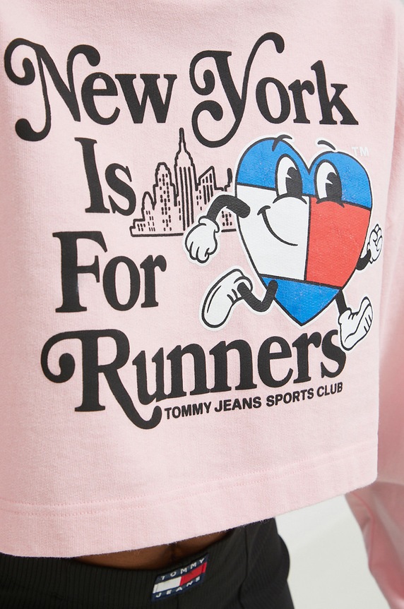 Bombažen pulover Tommy Jeans DW0DW14872.PPYX roza